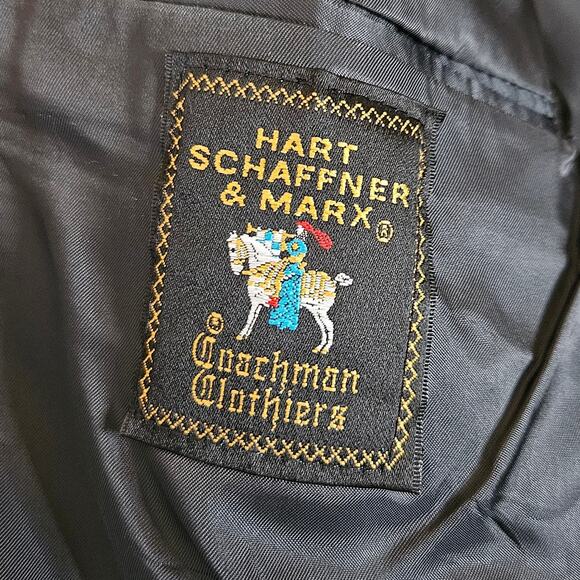 VTG Hart Schaffner Marx Wool Jacket Blazer Mens 46R Suit USA Fratelli Moda Tie - Picture 13 of 16